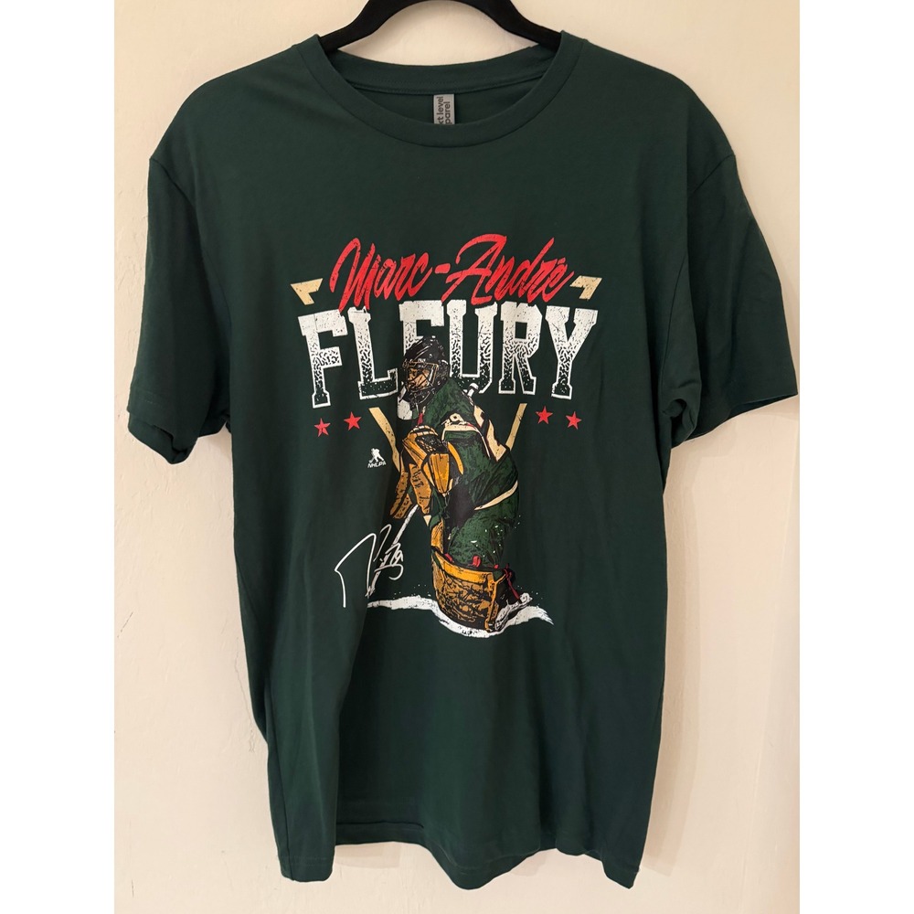Men's Marc-Andre Fleury Minnesota Wild NHLPA Graphic T-Shirt -Size Medium NWOT